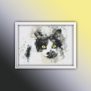 Black and White Watercolor Cat