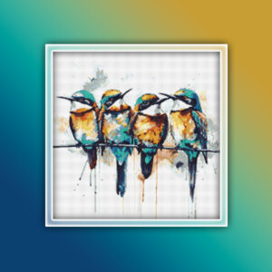 Bee Eaters on a Wire 1