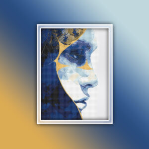 Blue and Gold Face 1