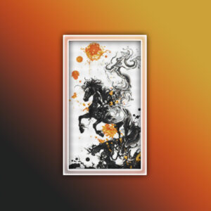 Black Horse Chinese Painting 2