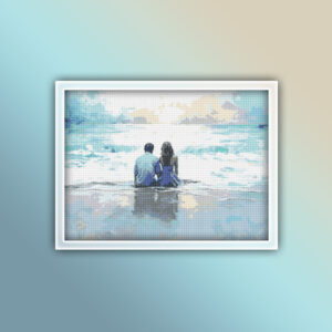 Couple sitting on the Beach 1