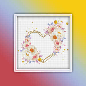 Dahlia and Peony Heart Wreath