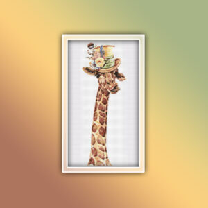 Giraffe Wearing Flower Hat 14