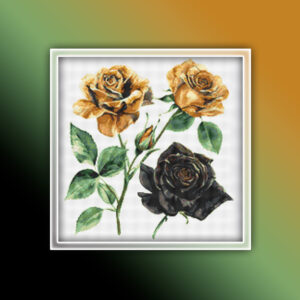 Gold and Black Roses 1